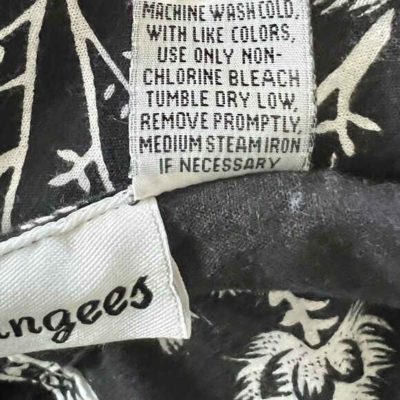 Vintage Loungees Small Black White Floral Mumu House Sleep Dress Kaftan Pockets - Picture 11 of 11